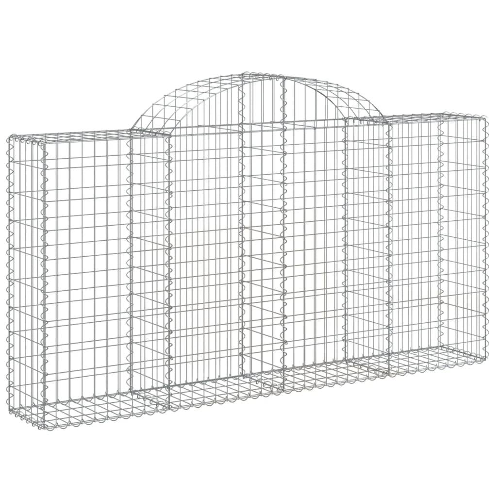 Gabion Arqué Fer Galvanisé Jardin 200x30x100/120cm 12pcs - ComfortXL Outdoor Living - Image 3