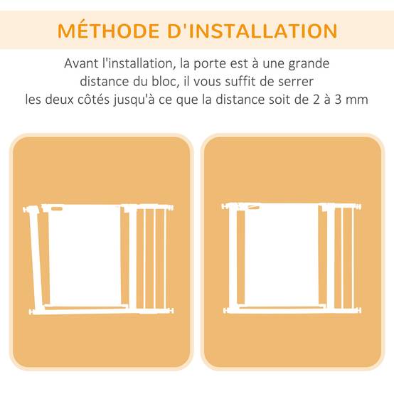 Barrière de sécurité en acier pour chien fermeture auto double verrou 103x76cm gris - ComfortXL Outdoor Living - Image 10