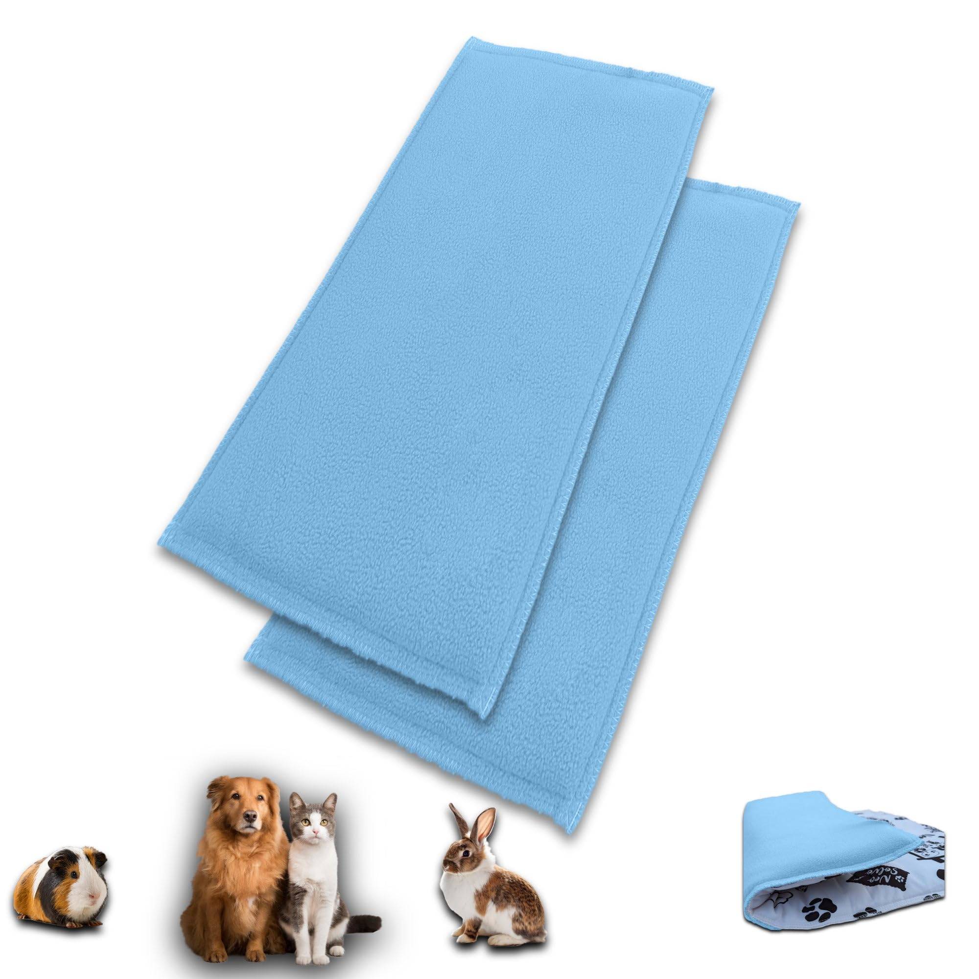 Lot de 2 - Tapis pour Cochon d'inde et Lapin en Polaire 120 x 60 cm  - Polaire Absorbant, Lavable en Machine, Economique - Neo Solvo - Image 1