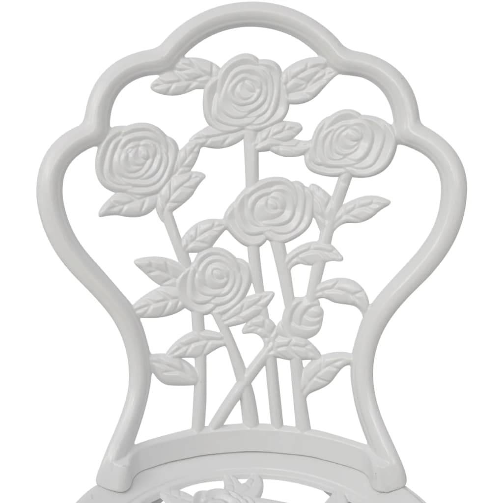 Maison Chic - Lot de 2 Chaises de bistro - Fauteuils de jardin Aluminium coulé Blanc HL205 - Image 3