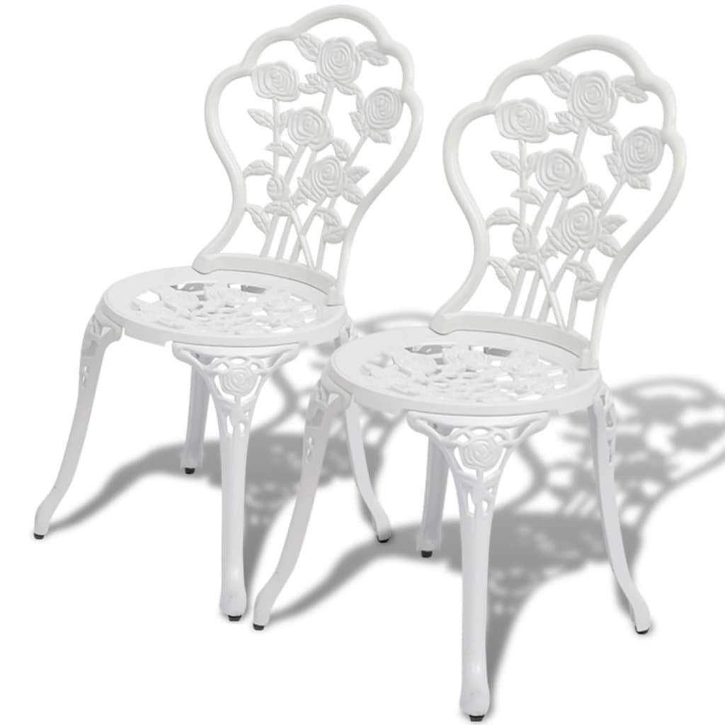 Maison Chic - Lot de 2 Chaises de bistro - Fauteuils de jardin Aluminium coulé Blanc HL205 - Image 2