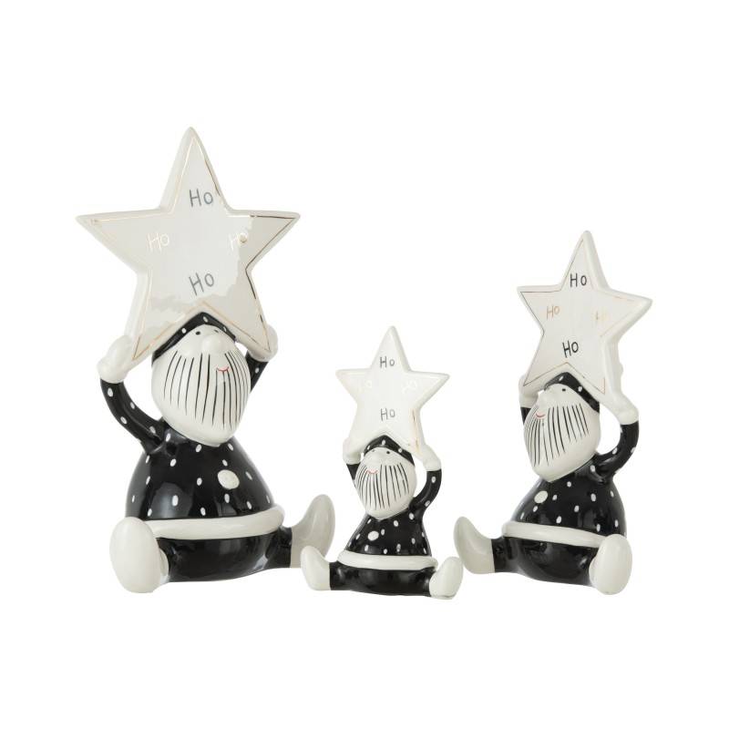 Père Noël en céramique multicouleur 20x13x33.5 cm - J-Line - Image 2