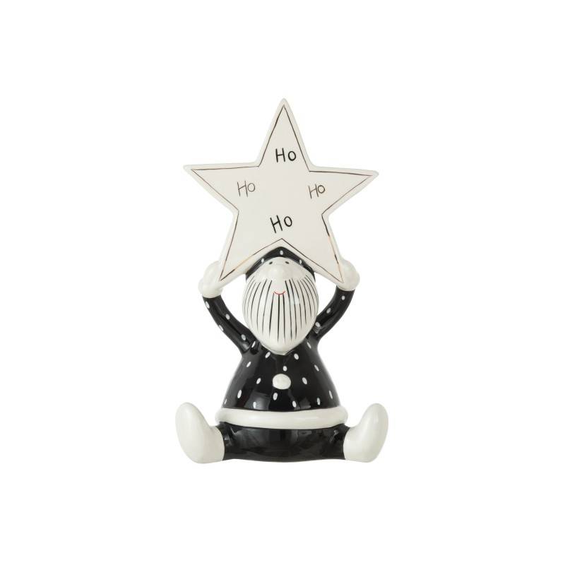 Père Noël en céramique multicouleur 20x13x33.5 cm - J-Line - Image 1