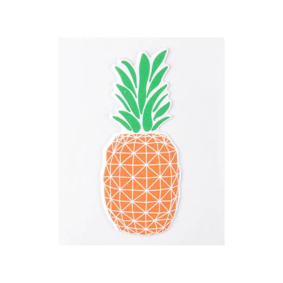 Sticker Puffy "Ananas" 10cm Orange & Vert - Image 2