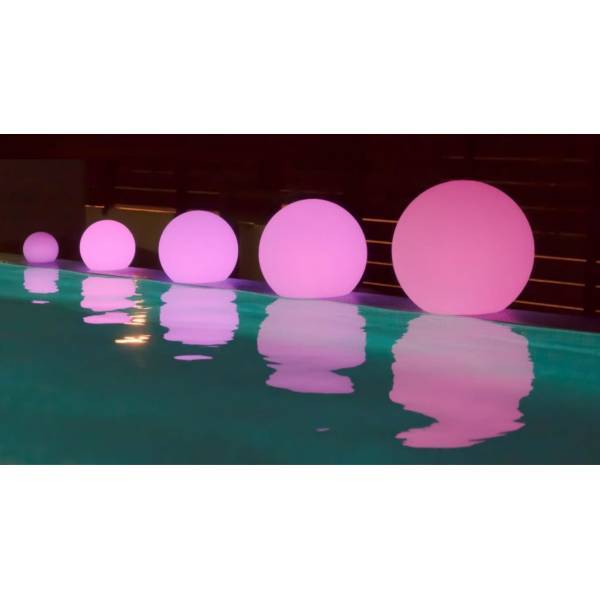Sphère lumineuse extérieure solaire ou rechargeable BULY 60CM blanche sans fil LED RGBW 128 couleurs IP65 - Image 5