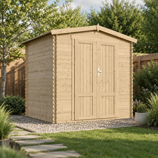 Timbela - Abri de jardin en bois sans plancher - 4.33 m² / 226x236xH218 cm - 19 mm d’épaisseur - Timbela M369F1 - Image 1
