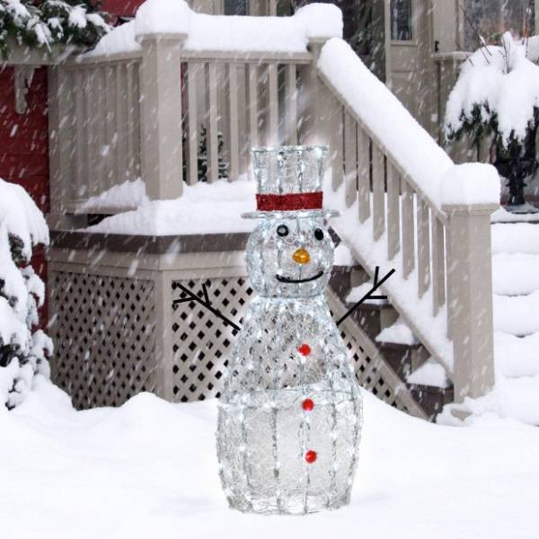 Lotti - Bonhomme de neige lumineux 3D H90cm 180 LED blanc froid 8 jeux lumières IP44 SMART Connect 31V Lotti - Image 2