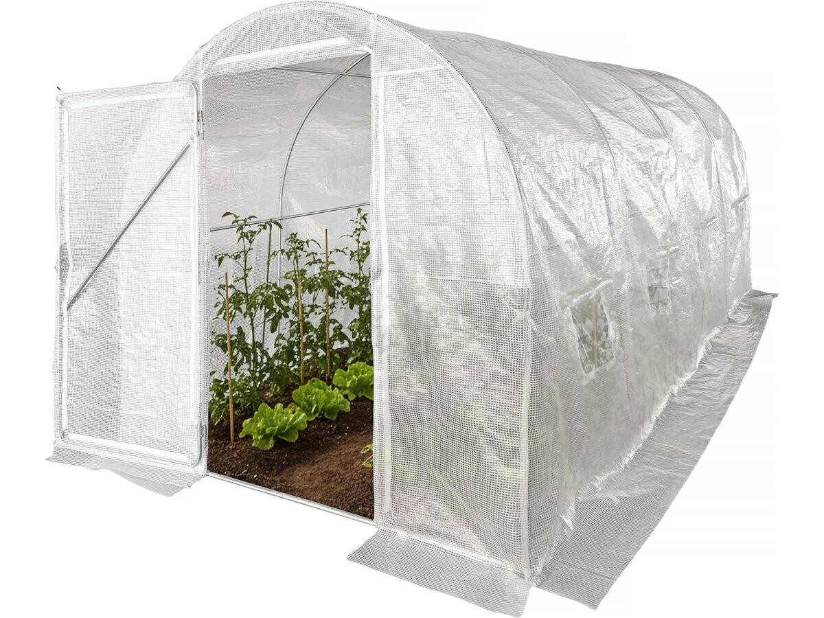 Serre Tunelle De Jardin Avec Porte 4,5 X 2 M "mimosa" - 9 M² - 180g - Blanc -habitat Et Jardin - Image 1
