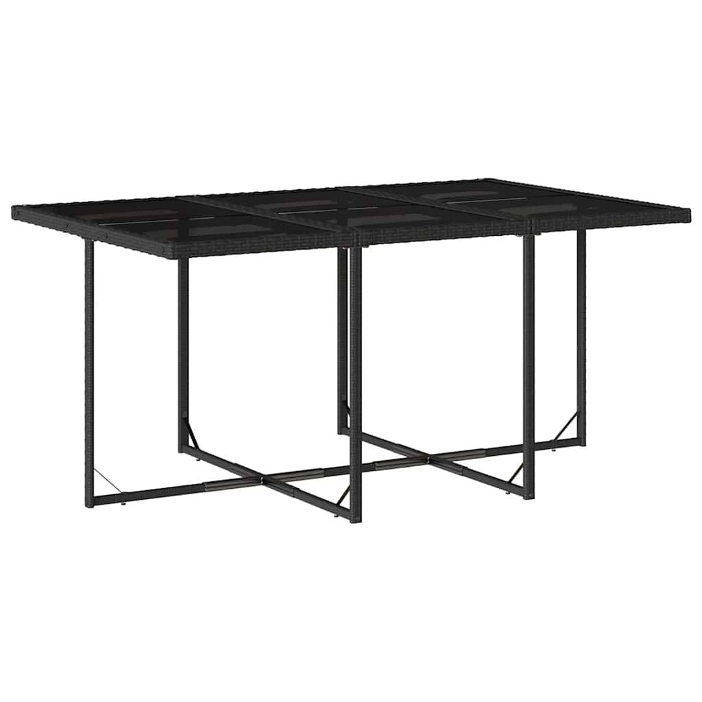 Vidaxl - Ensemble à manger de jardin coussins 7pcs Noir Résine tressée vidaXL 3210547 - Image 9