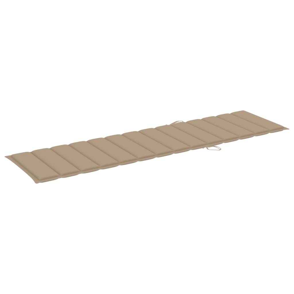 Helloshop26 - Transat chaise longue bain de soleil lit de jardin terrasse meuble d'extérieur avec table et coussin bois de teck solide - Image 7