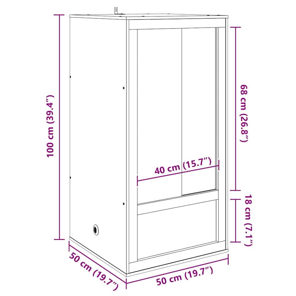 Vidaxl - Terrarium Marron 50 x 50 x 100 cm OSB vidaXL 876732 - Image 3