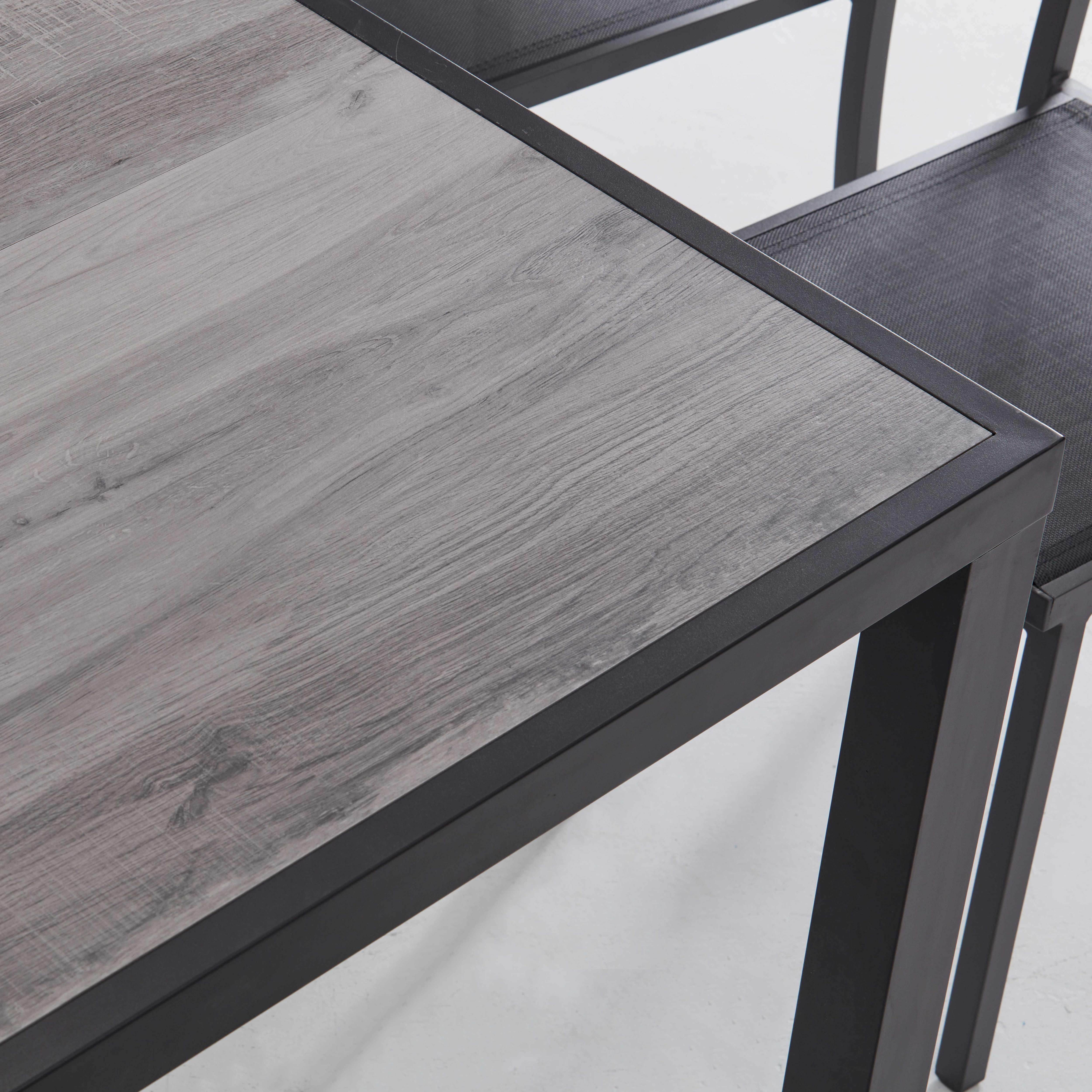 Oviala - Ensemble table de jardin et 8 fauteuils effet bois grisé Tivoli - Oviala - Image 4