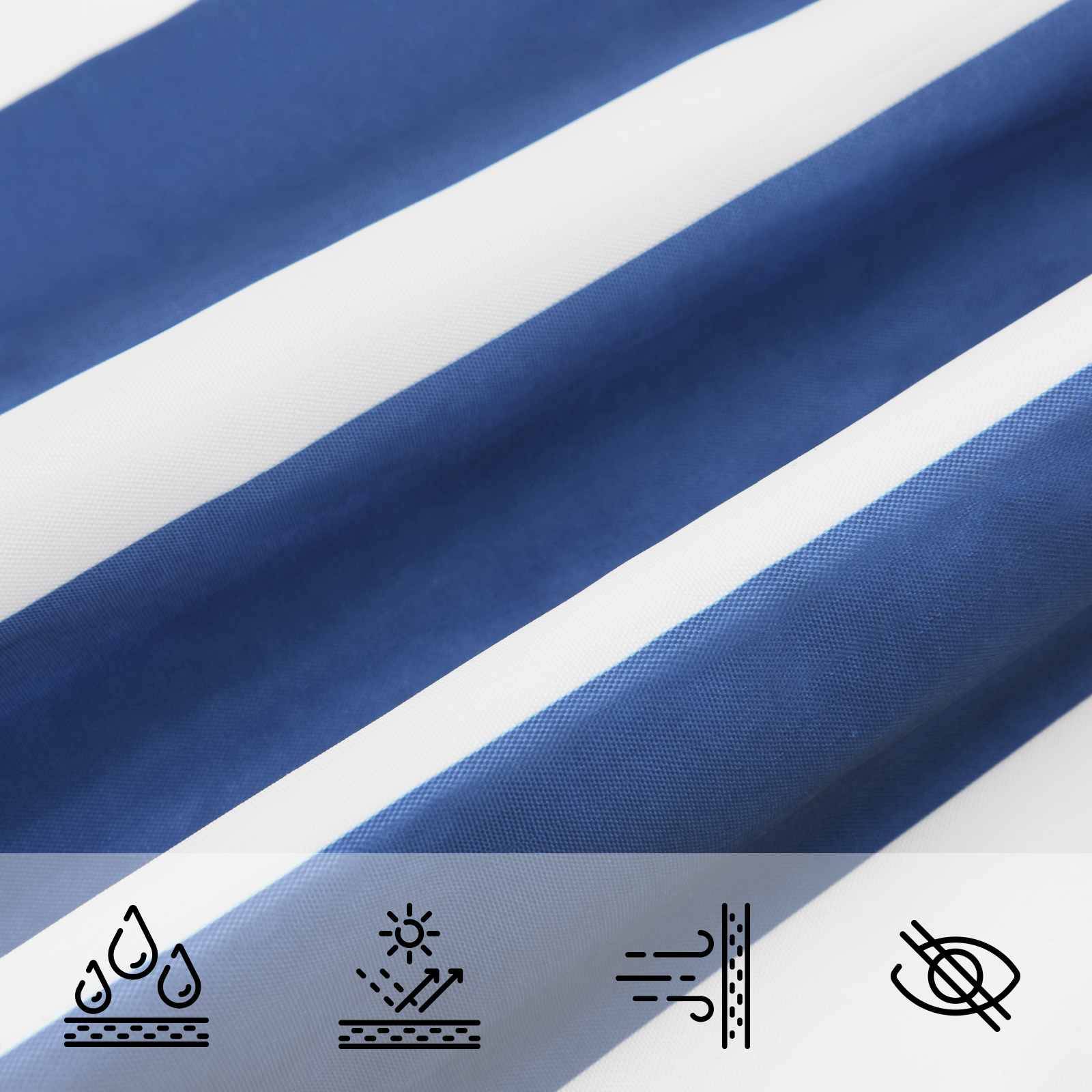 Voile d'ombrage polyester Oxford bleu et blanc 700 x 500 x 500 cm - PANGIVO - Image 5
