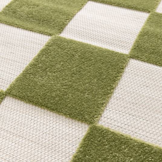 Decoweb - Tapis extérieur et intérieur motif damier - Marius - Vert pistache - 160 x 230 cm - Decoweb - Image 3