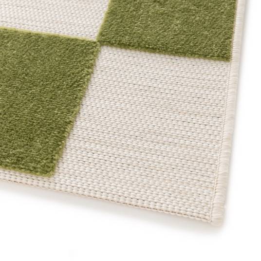 Decoweb - Tapis extérieur et intérieur motif damier - Marius - Vert pistache - 160 x 230 cm - Decoweb - Image 6
