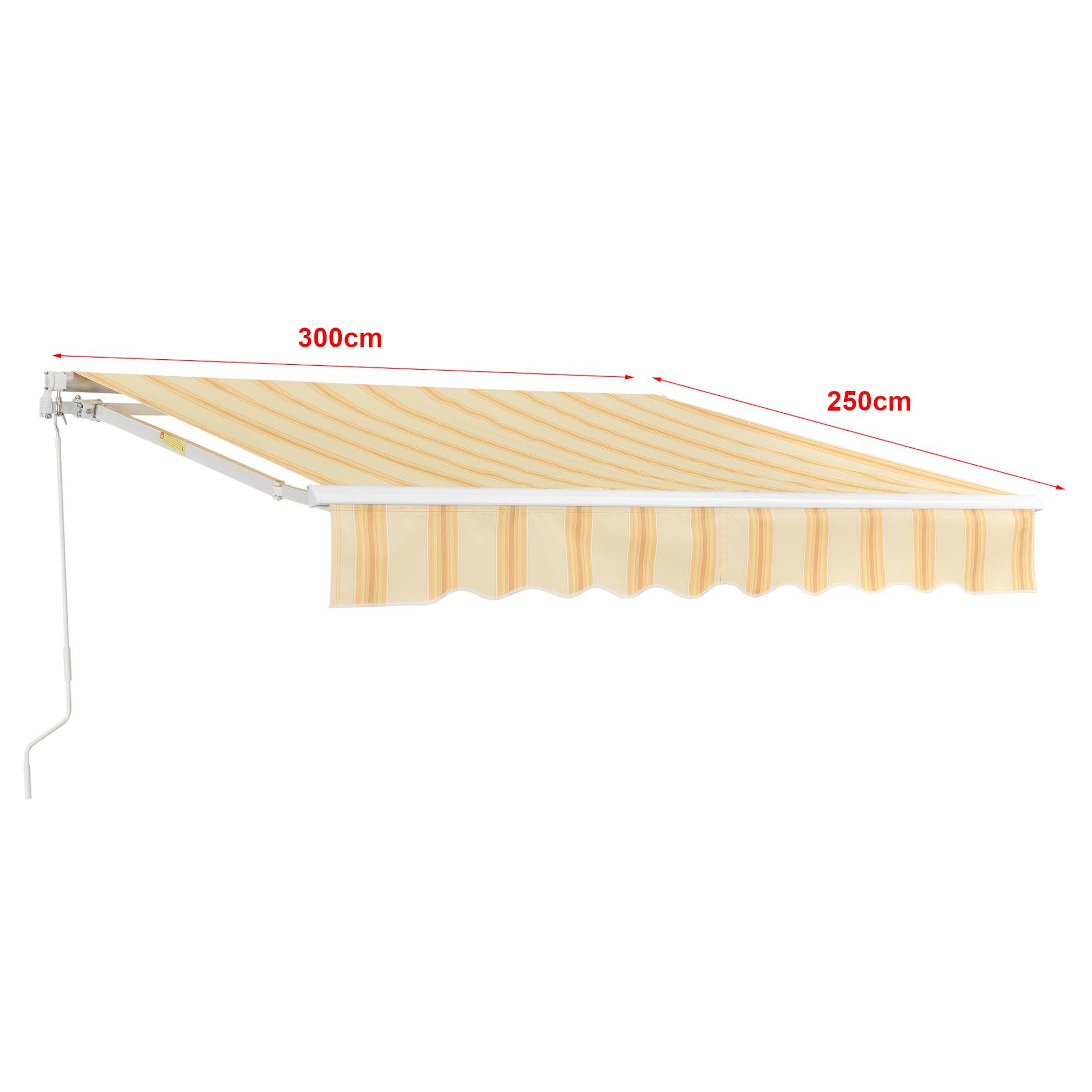 Helloshop26 - Store banne avec manivelle 300 x 250 cm jaune blanc - Image 3