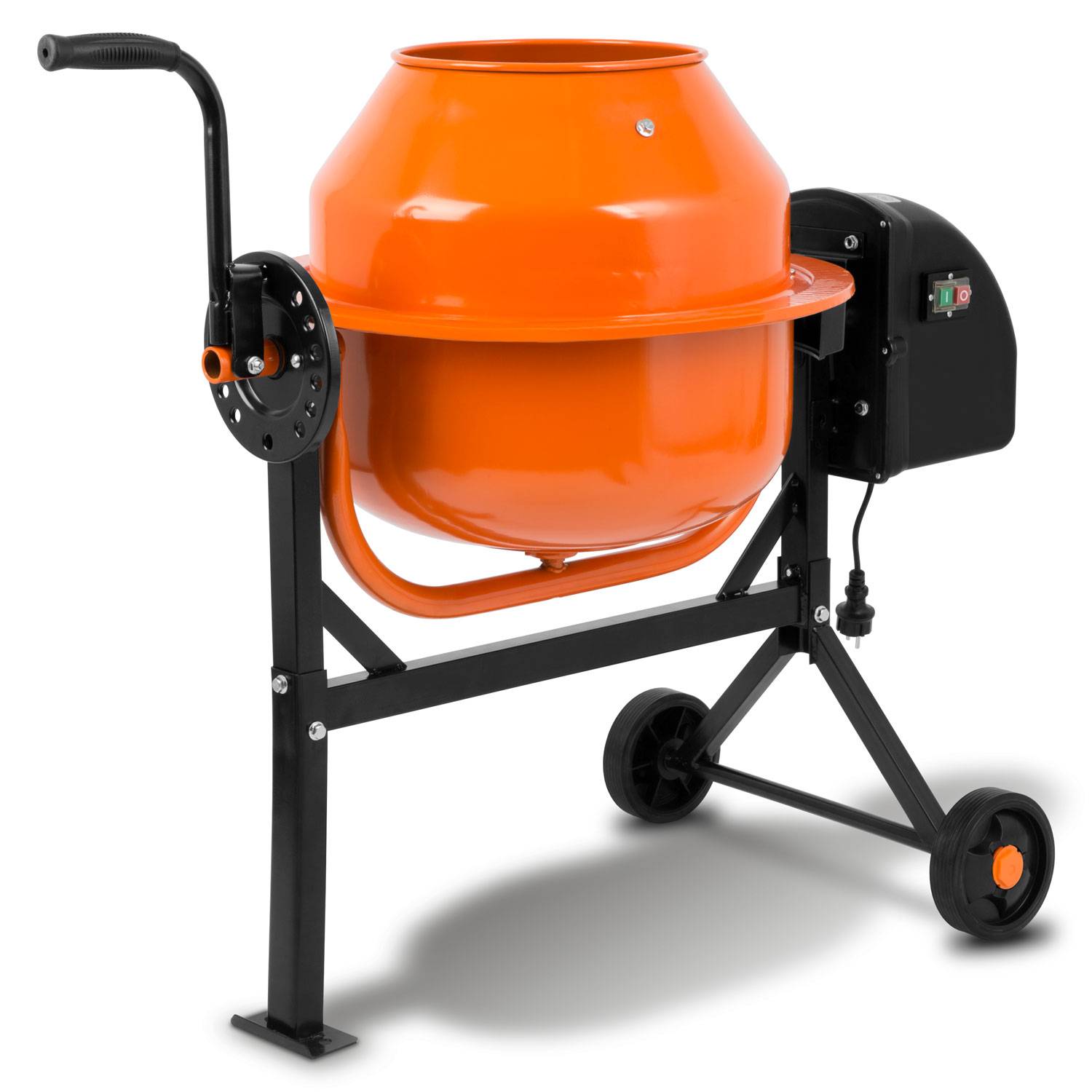 EBERTH - EBERTH 65L Bétonnière Électrique , 220W, Portable, Châssis, Tambour et Couronne Dentée en Acier, Volant Verrouillable - Image 1