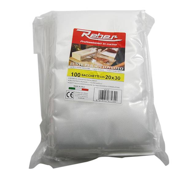 Reber - Lot de 100 sacs 20x30 pour appareil à emballage sous vide 9701n et 9700n 6723A Reber