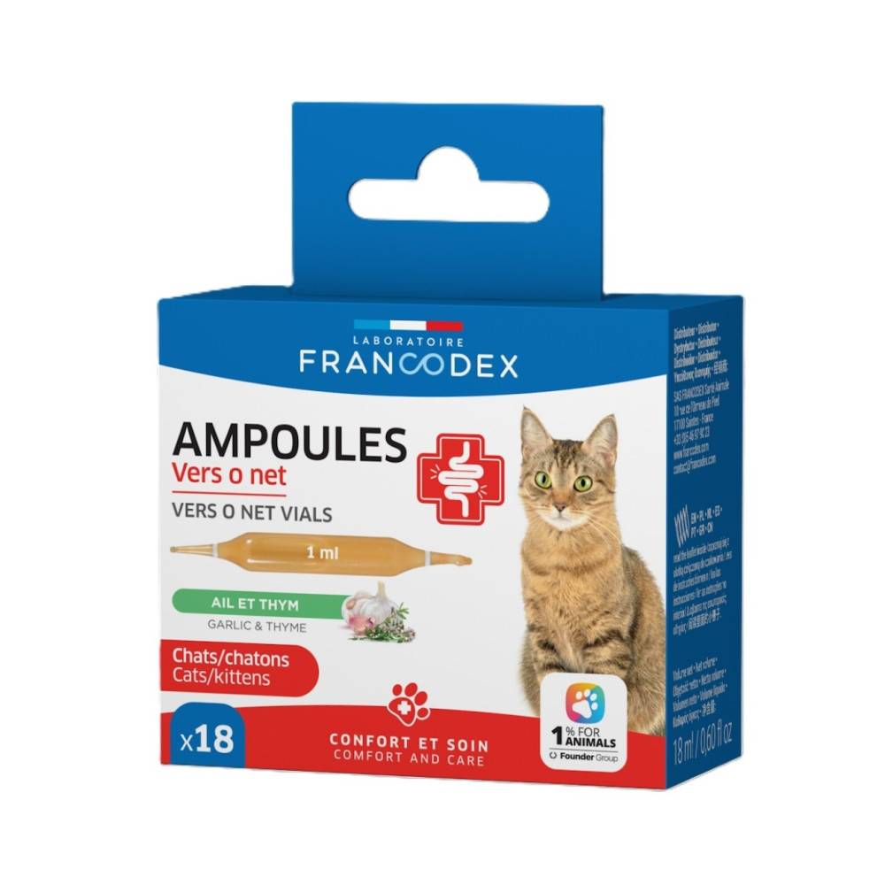 Francodex - Ampoules Vers O Net 18 x 1 ml pour Chats et chatons - Image 1