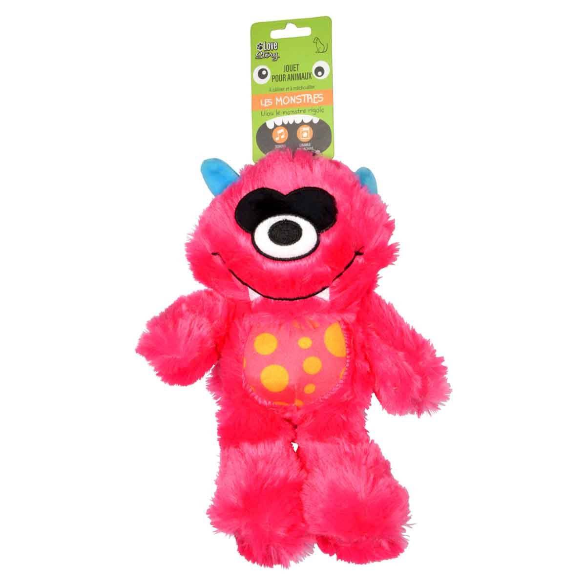 Love Story - Jouet pour Chien "Lilou le Monstre" 31cm Rose - Image 3
