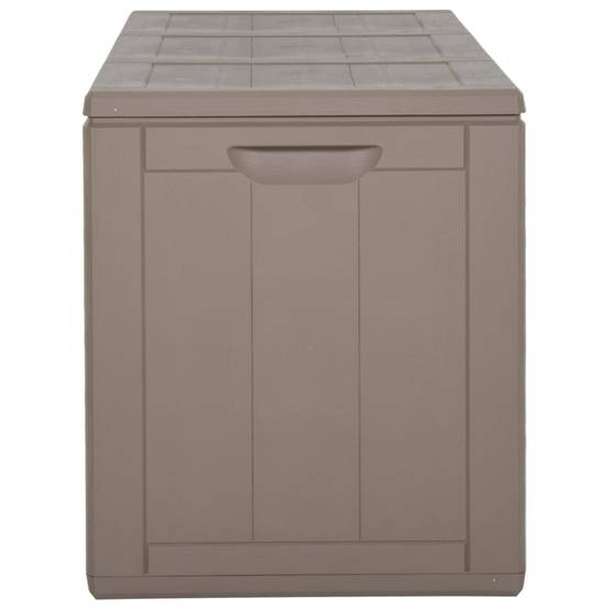 Coffre boîte meuble de jardin rangement 270 litres marron PP rotin - Image 4