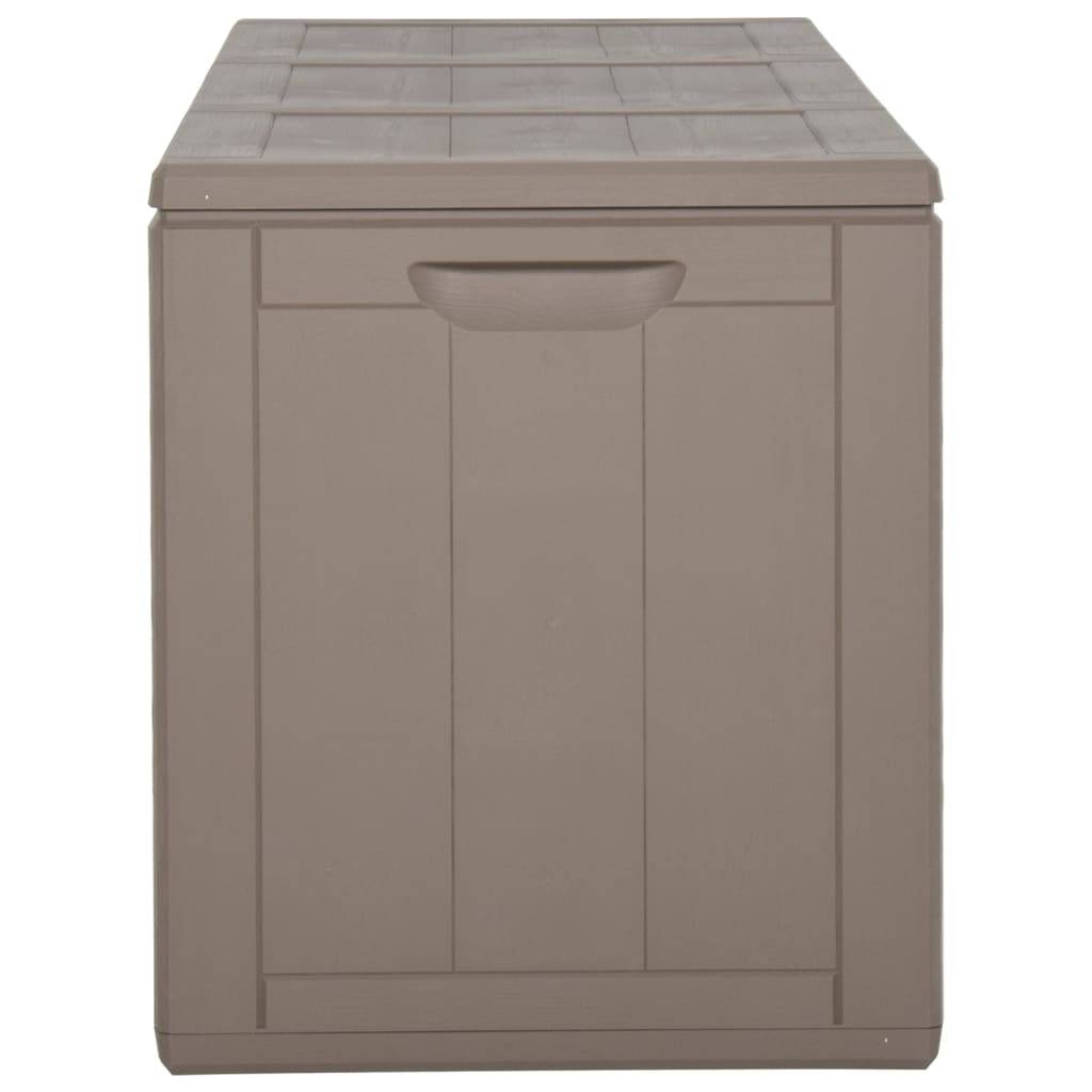 Coffre boîte meuble de jardin rangement 270 litres marron PP rotin - Image 4