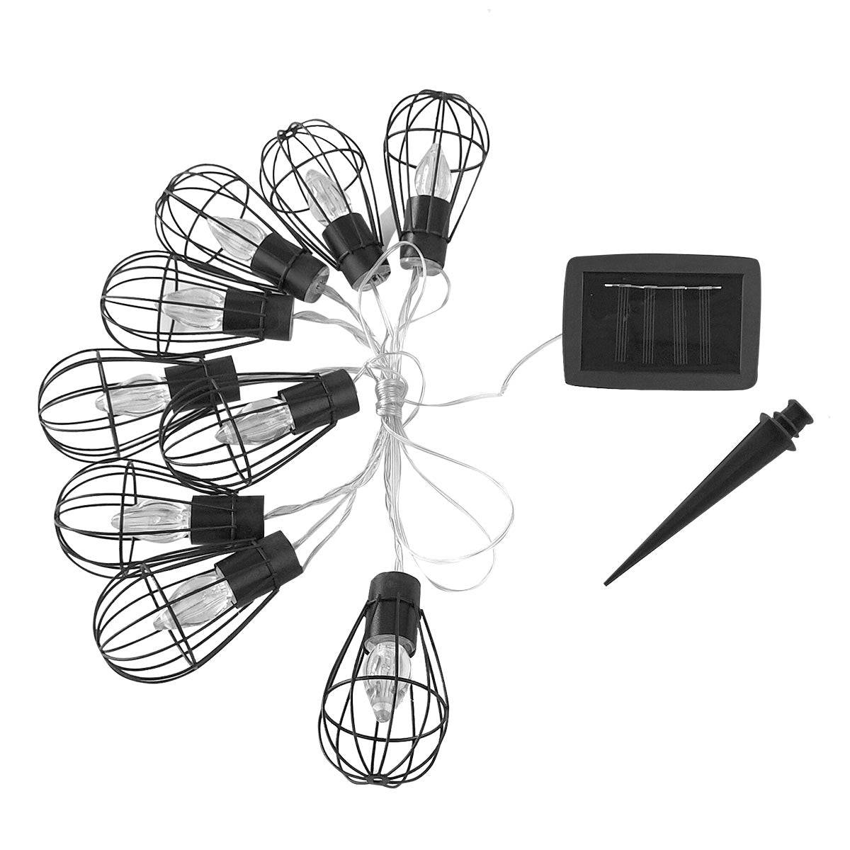 Lumisky - Guirlande cage 10 ampoules KENY Noir Acier 3.90M - Image 1