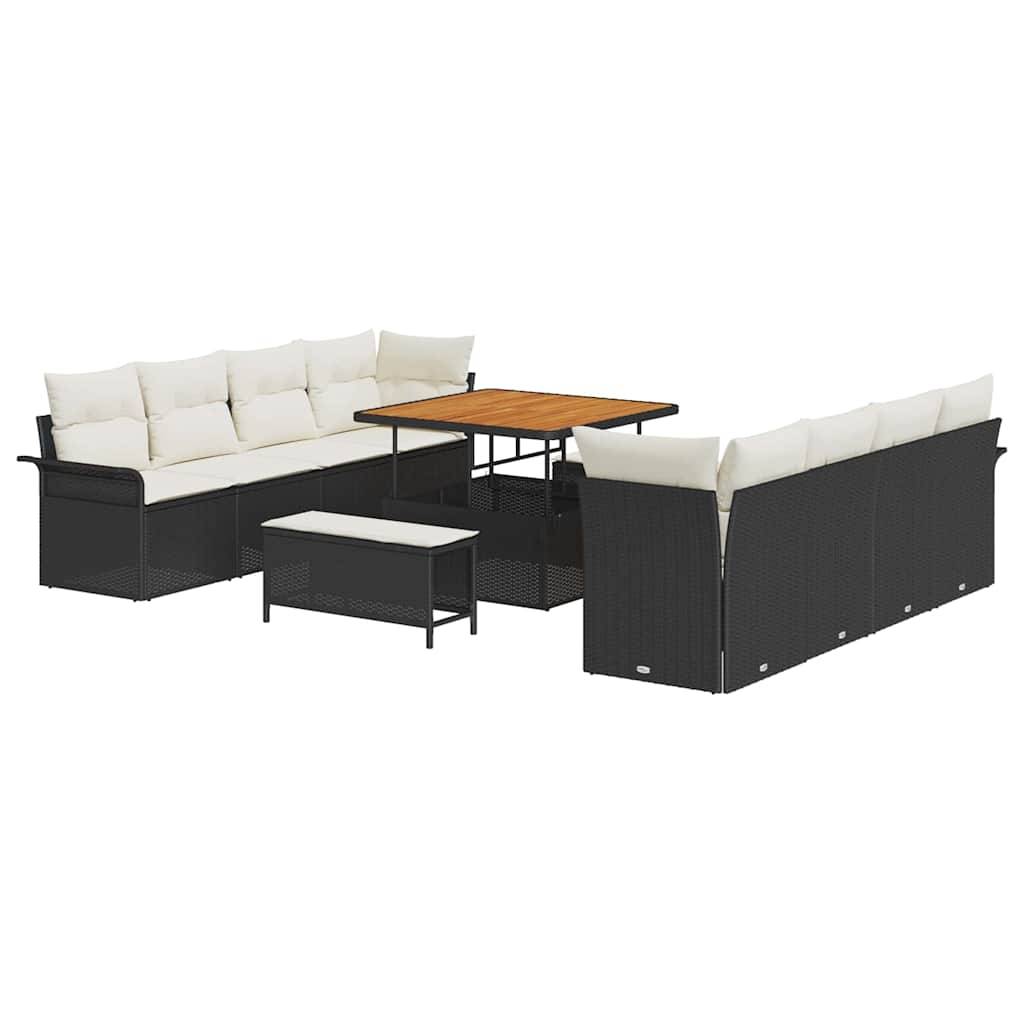 ComfortXL - Set Complet Salon de Jardin Noir 10 Places avec Table Basse en Bois d'Acacia et Polyrotin – ComfortXL Outdoor Living - Image 2