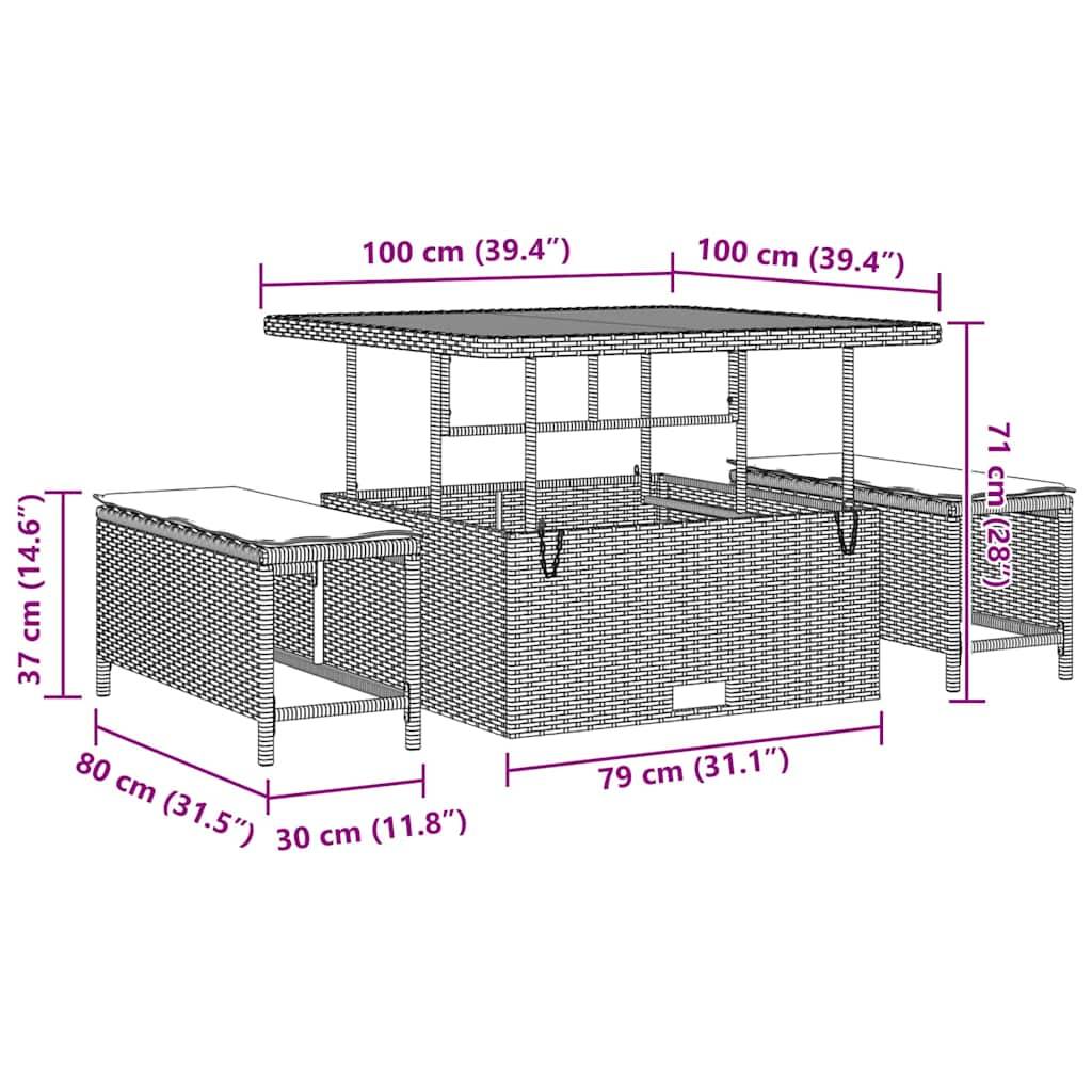 ComfortXL - Set Complet Salon de Jardin Noir 10 Places avec Table Basse en Bois d'Acacia et Polyrotin – ComfortXL Outdoor Living - Image 8