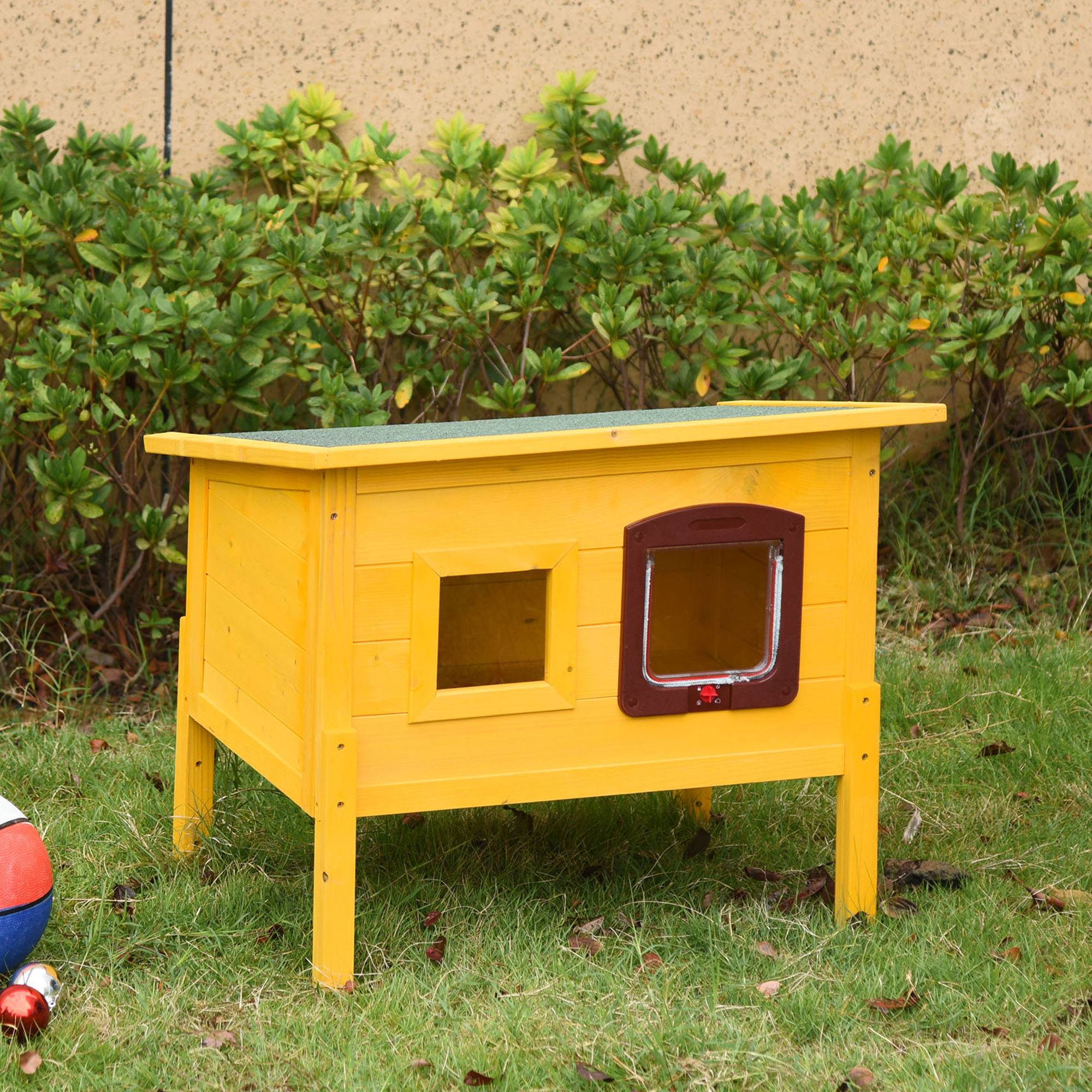 Niche pour animaux de compagnie en bois de sapin 70 x 51,5 x 60 cm - Image 3