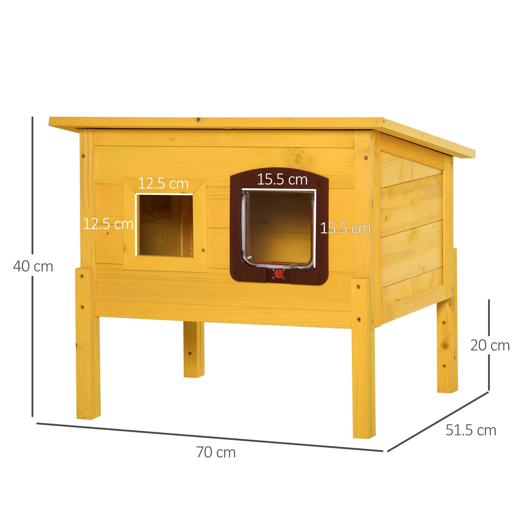 Niche pour animaux de compagnie en bois de sapin 70 x 51,5 x 60 cm - Image 5