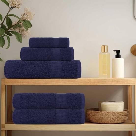 Ensemble de serviettes FROGN 12 pcs bleu marine 360 g/m² Maison Chic - Image 3