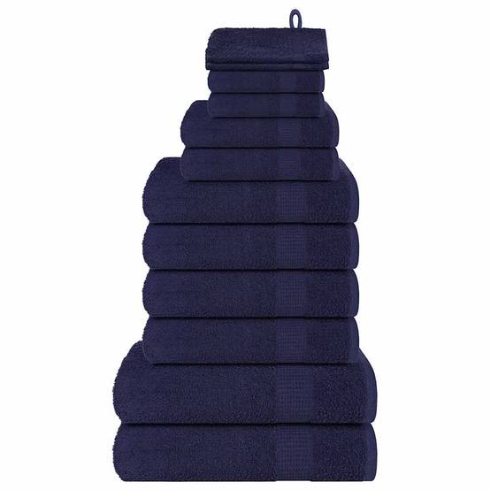 Ensemble de serviettes FROGN 12 pcs bleu marine 360 g/m² Maison Chic - Image 2