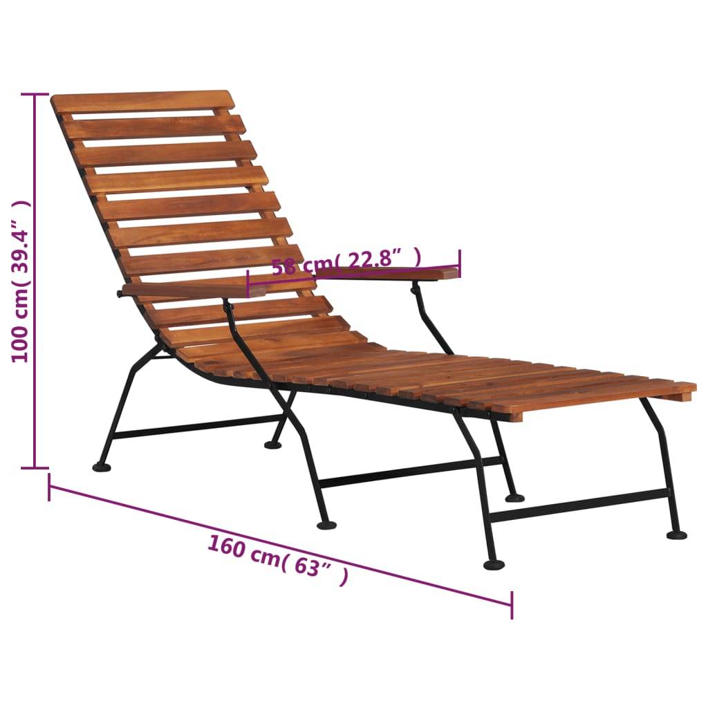 Vidaxl - Chaise de terrasse d'extérieur Bois d'acacia solide vidaXL 44390 - Image 3