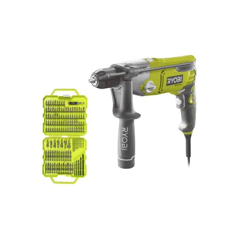 Ryobi - Pack RYOBI Perceuse à percussion RPD1010K - 1010W - Coffret de 127 accessoires - RAK127DDSD - Image 1