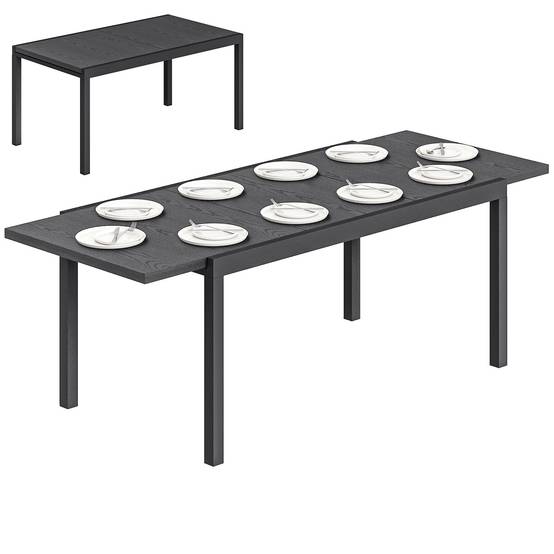 Table de jardin extensible aluminium gris 214 x 85 x 75 cm - PANGIVO - Image 1