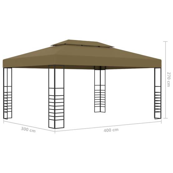 Tonnelle de Terrasse Rectangulaire Acier avec Éclairage LED pour Soirées Taupe 3x4 m – ComfortXL Outdoor Living - Image 10