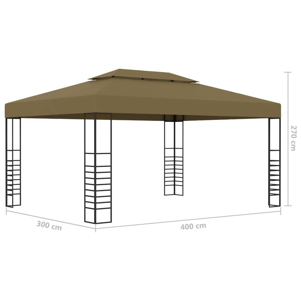 Tonnelle de Terrasse Rectangulaire Acier avec Éclairage LED pour Soirées Taupe 3x4 m – ComfortXL Outdoor Living - Image 10