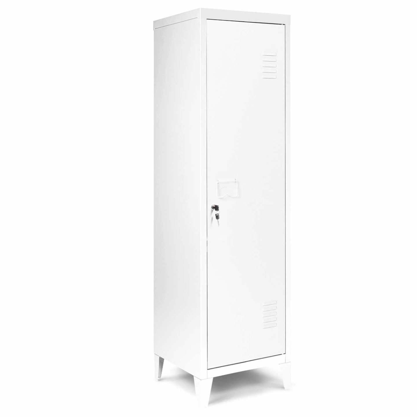 Armoire vestiaire ESTER 1 porte métal blanc design industriel - Image 2