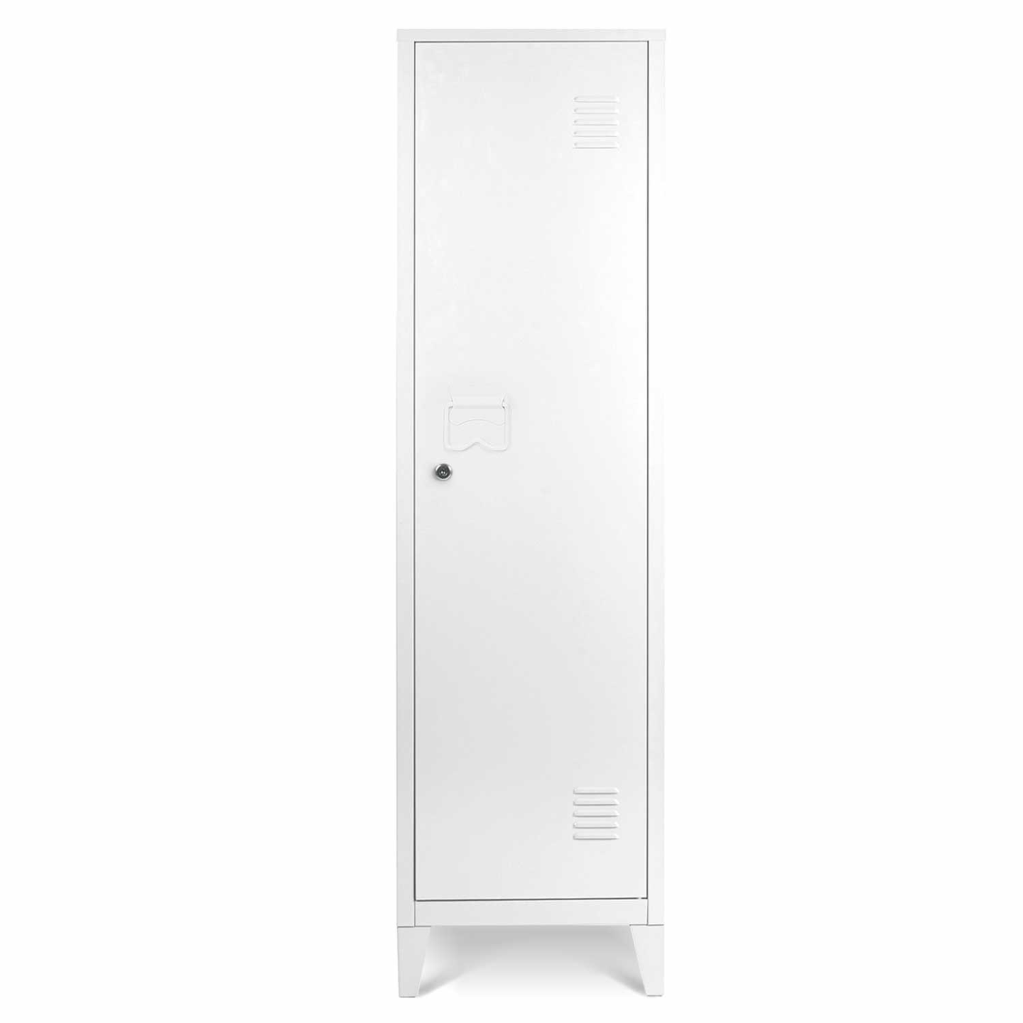 Armoire vestiaire ESTER 1 porte métal blanc design industriel - Image 3