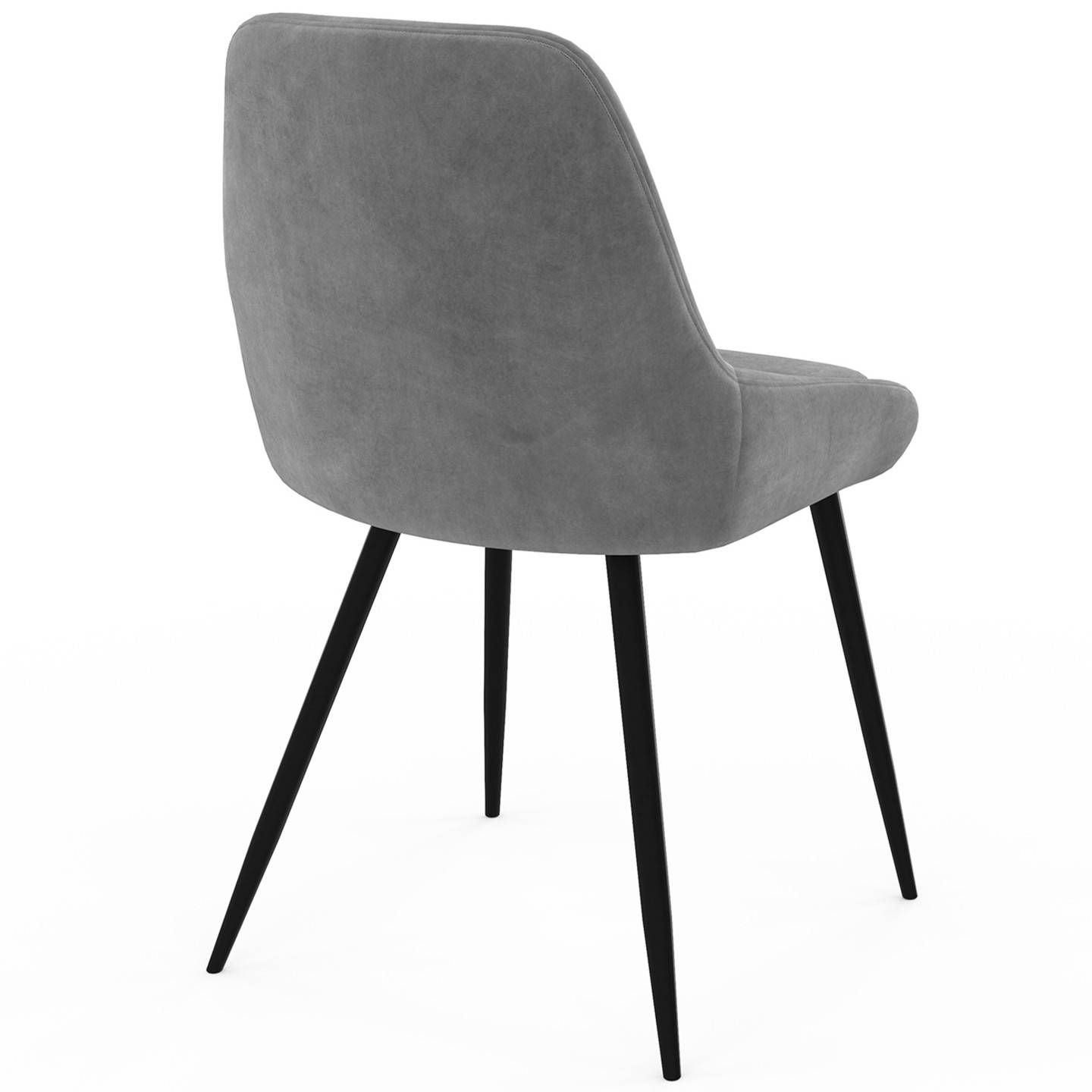 IDMARKET - Lot de 6 chaises THALYA en velours mix color pastel bleu x2, gris foncé x2, gris clair, rose avec accoudoirs - Image 4