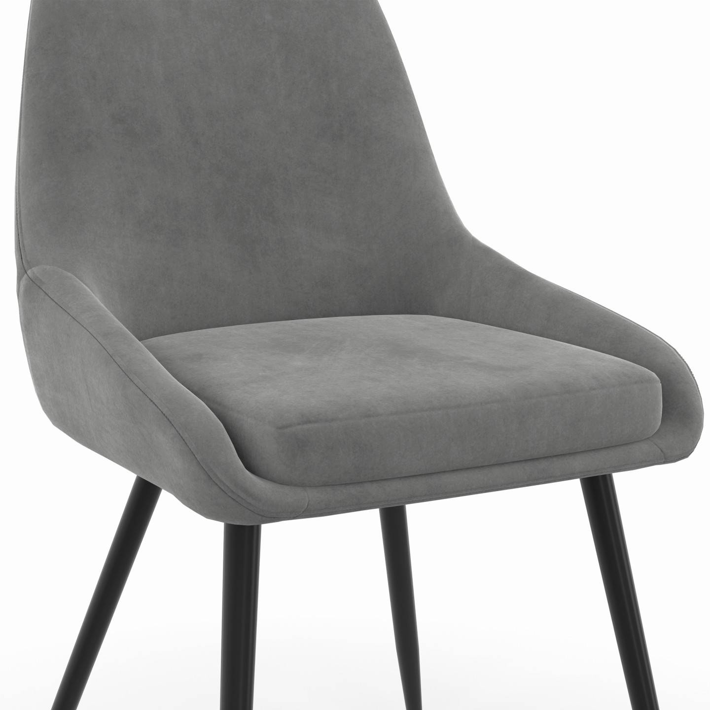 IDMARKET - Lot de 6 chaises THALYA en velours mix color pastel bleu x2, gris foncé x2, gris clair, rose avec accoudoirs - Image 6