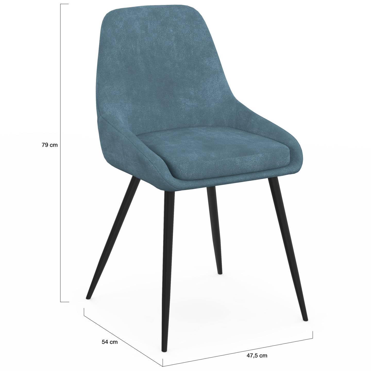 IDMARKET - Lot de 6 chaises THALYA en velours mix color pastel bleu x2, gris foncé x2, gris clair, rose avec accoudoirs - Image 5