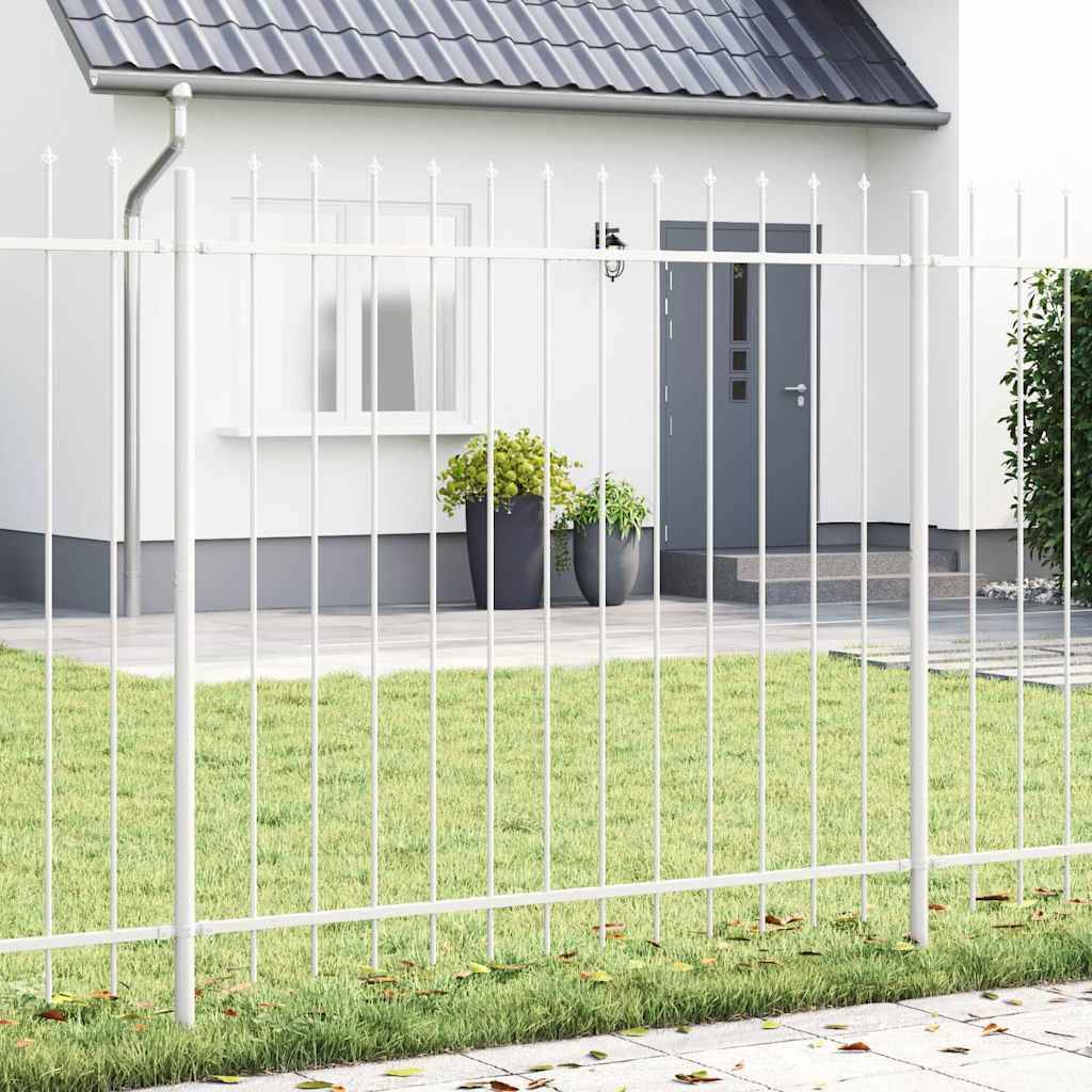 Maison Chic - Clôture de jardin - Panneau de clôture - Palissade Blanc 1.7 x 1.5 m Acier peint par poudre g453 - Image 2