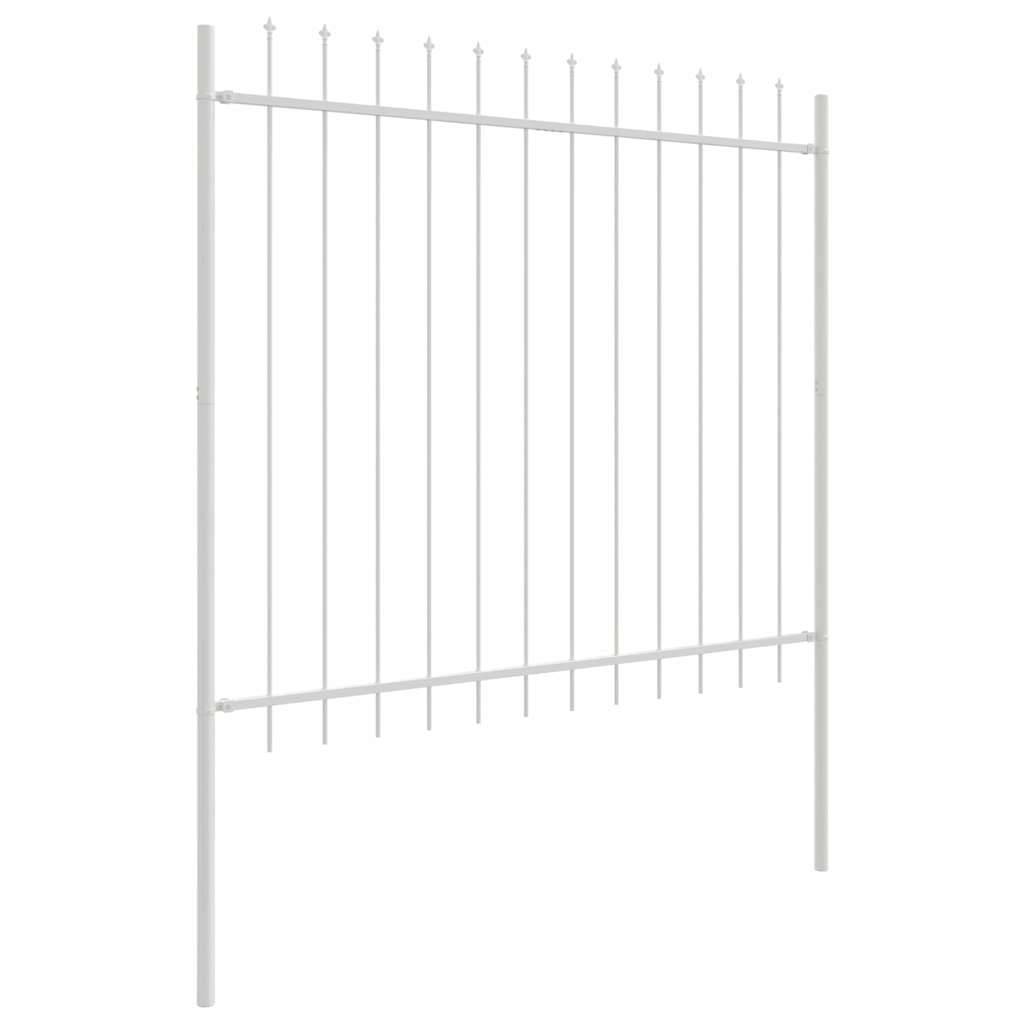 Maison Chic - Clôture de jardin - Panneau de clôture - Palissade Blanc 1.7 x 1.5 m Acier peint par poudre g453 - Image 3