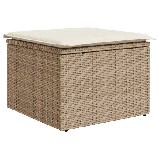 Salon de jardin modulable 8 pcs en poly rotin et coussins épais Beige – ComfortXL Outdoor Living - Image 7