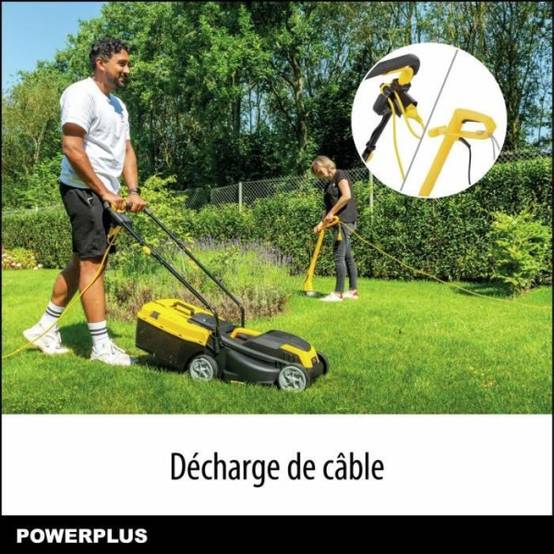 Tondeuse a gazon et Coupe-Bordure électrique - POWERPLUS - POWXG62205T- Tondeuse 1300 W & 32 mm Ø - Coupe-Bordures 250 W & 220 - Image 6