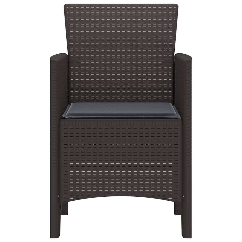 Maison Chic - Lot De 4 Chaises De Jardin - Fauteuils De Jardin Marron 53 x 49 x 85 cm PP - Image 5