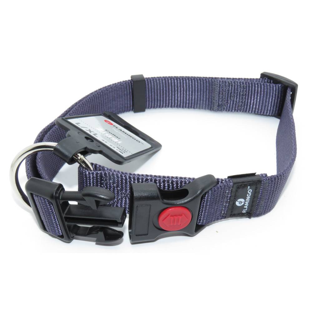 Flamingo - Collier Ziggi bleu granite 45 -65 cm. 25 MM . taille L/XL. pour chien. - Image 1