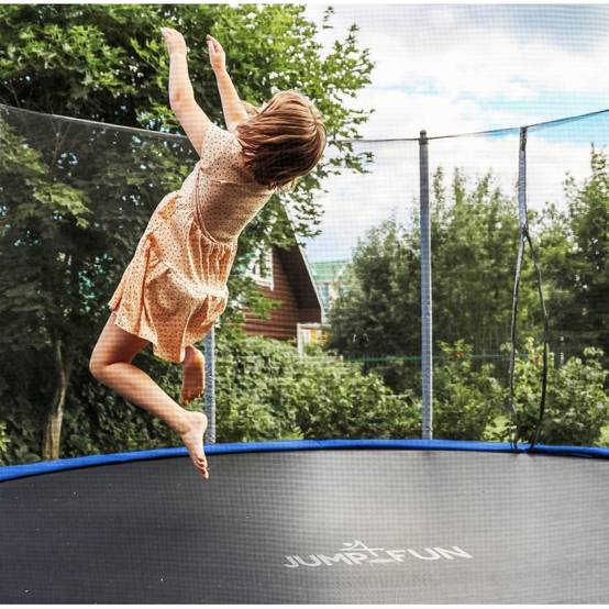 Trampoline de jardin ø244 cm- 8FT- Filet intérieur, Matelas de protection et Echelle JUMP4FUN - Image 5